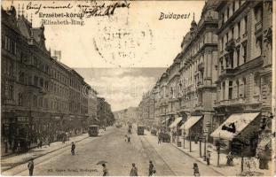 1899 (Vorläufer) Budapest VII. Erzsébet körút, villamosok. Ganz Antal 83. (EK)