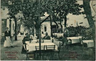 1908 Budapest I. Buzik András Öreg Diófa vendéglő kerthelyisége. Pálya utca 3. (fl)