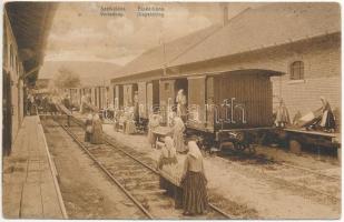 1912 Budapest XI. Hunyadi János keserűvíz-forrástelep, palackozott víz szétküldése vonattal + DRÁVATAMÁSI POSTAI ÜGYN (Rb)