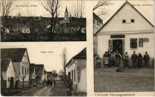 1910 Székelyszabar, Hercegszabar (Mohács); utca, kerületi fogyasztási szövetkezet üzlete (EK)