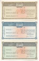 ~1960-1970. Magyar Nemzeti Bank utazási csekkjeinek kitöltetlen, perforált MINTA darabjai 100Ft - 200Ft - 500Ft-os címletekben (3xklf) T:I