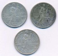 Románia 1912. 1L Ag "I. Károly" + 1914. 1L Ag "I. Károly" (2x) T:2-,3
Romania 1...