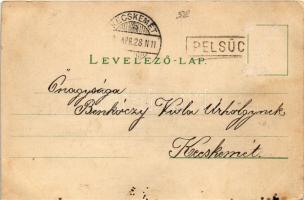 Dobsina, Dobschau; látkép, Evangélikus templom, Polgári fiúiskola / general view, Lutheran church, b...