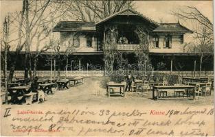 1901 Kassa, Kosice; Lajos-forrás, vendéglő. László Béla kiadása / spring source, restaurant (vágott / cut)