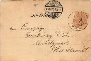 1899 (Vorläufer) Rozsnyó, Roznava; Rákóczi tér, piac, őrtorony. Falvi Jenő kiadása / square, market,...