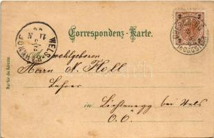 1898 (Vorläufer) Obernberg am Inn, Marktplatz, Ufer, Ufergasse, Volkschule. Kunstanstalt Karl Schwid...