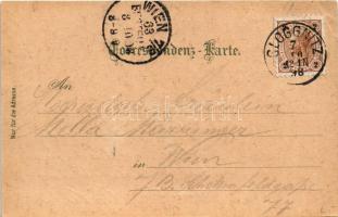 1898 (Vorläufer) Gloggnitz, Gruss aus Kranichberg bei Gloggnitz. Schloss, Schule. Kunstanstalt Karl ...