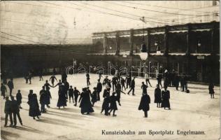 1912 Wien, Vienna, Bécs; Kunsteisbahn am Sportplatz Engelmann / artificial ice rink, ice skate, winter sport. photo