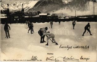1906 Ice hockey, winter sport. Phot. und Verlag Ph. Bauch vorm. D. C. Adamson (Davos) No. 126. (fa)