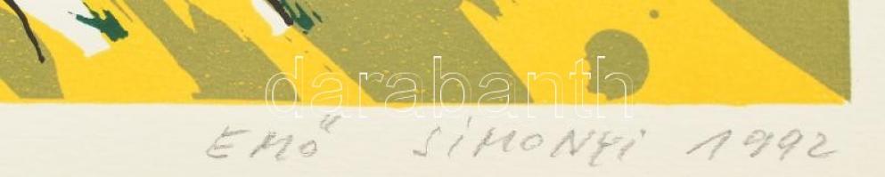 Simonyi Emő (1943-): Álom, 1992. Szitanyomat, papír. Jelzett, számozott (22/40). 62x46 cm