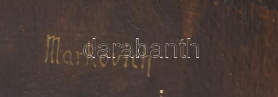 Markovich jelzéssel: Erdei fények. Olaj, karton. Hátoldalán Postatakarékpénztár aukciós raglapjával ...