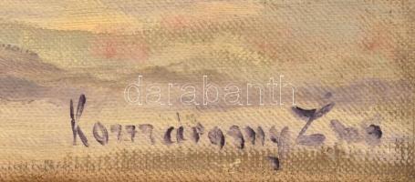 Komáromy jelzéssel. feltehetően XX. sz. első fele. Balatoni fények. Olaj, vászon, sérült. 54x67 cm