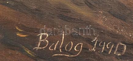 Balog jelzéssel. Őszi táj, 1990. Olaj, vászon. 55x61 cm