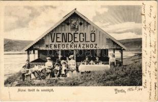 1906 Torda, Turda; Aknai fürdő és vendéglő a menedékházhoz, Hideg ételek és különféle italok / spa and restaurant