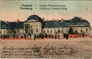 1905 Pozsony, Pressburg, Bratislava; Frigyes Főherceg palota. Neffe J. kiadása / Erzherzog Friedrich Palais / palace (fl)