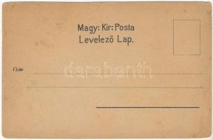 Pinkafő, Pinkafeld; Kloster. Rudolf Oesterreicher / Kolostor / cloister. Art Nouveau, floral, litho ...