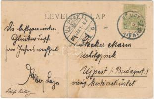 1907 Nagyszentmihály, Németszentmihály, Grosspetersdorf; Fő utca, vendéglő / Hauptstrasse, Gasthof /...