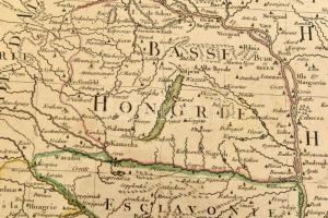 Le royaume de Hongrie divisé en Haute et Basse Hongrie, Transilvaniae, Esclavonie et Croatie. Dresse...