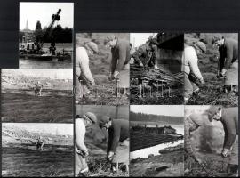 Szeged, partvédelmi munkálatok, Engi László amatőr művészfelvételei, 27 db fotó (többségük hátoldalá...