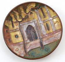 IE jelzéssel: Budapest Mázas kerámia tálka. Kézzel festett, hibátlan 12 cm