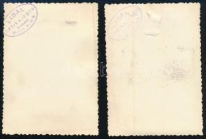 cca 1930-1940 Vasúti építkezés a Horthy-korszakban, katonákkal, 2 db pecséttel jelzett fotó (Libál o...