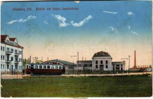 1916 Bohumín, Oderberg; Remise der elektr. Landesbahn / depot of the eletric tram (EB)