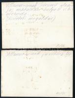 cca 1940-1950 Bp., villamos sínek javítása, korszerűsítése, 2 db fotó, hátoldalukon feliratozva, 9x6...
