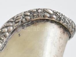 Ezüst (Ag) szószos kínáló. XX. sz. eleje. jelzett, mesterjegyes 858 g 28x15 cm (A két részt összerög...