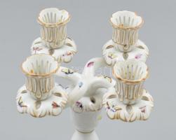 Herendi Rotschild mintás porcleán gyertyatartó, Kézzel festett, jelzett, hibátlan 22 cm