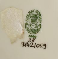 Zsolnay búzavirág mintás porcelán élkszertartó, Kézzel festett, jelzett, hibátlan d: 9 cm