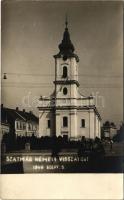 Szatmárnémeti, Satu Mare; Szatmárnémeti visszatért 1940. szept. 5. templom, bevonulás / church, entry of the Hungarian troops. photo