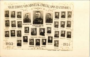 1933-34 M. kir. 1. honvéd vonatosztag emléklapos tiszti iskola tablója / Hungarian military school tableau. Ryba photo