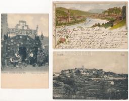 10 db RÉGI külföldi város képeslap / 10 pre-1945 foreign town-view postcards