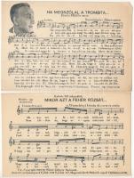 10 db RÉGI magyar kottás zenés képeslap / Hungarian music sheets - 10 pre-1945 postcards