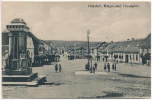 1924 Pinkafő, Pinkafeld; Hauptplatz, Heldendenkmal / Fő tér és Hősök szobra / main square, military heroes monument (Rb)
