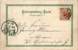 1898 (Vorläufer) Puchenstuben, am Ötscher, Treflingfall. Regel & Krug Art Nouveau, floral, litho...