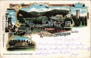 1899 (Vorläufer) Kaltenleutgeben, Josef-Warte, Julien Turm, Gaisberg. Kunstanstalt Karl Schwidernoch Art Nouveau, floral, litho (EK)