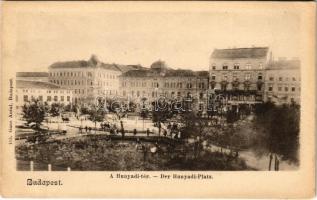 Budapest VI. Hunyadi tér, Népszolga, Weisz F., Herczog Adolf, Bősz Rezső, Imaház, zsidó felirat. Ganz Antal 115.
