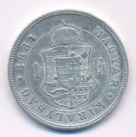 1884KB 1Ft Ag "Ferenc József / Barokk címer" T:2- ph. Adamo M15