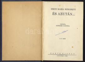 1931 E. M Remarque - "És azután... Nyugaton a helyzet változatlan" folytatása, első kiadás, Benedek Marcell fordítás