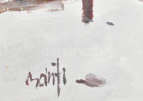 Bánfi jelzéssel: Külváros télen. Olaj, karton. Fa keretben, 32x22 cm