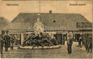 Budapest XV. Rákospalota, Kossuth szobor, papírkereskedés, Olbert Emil és Társa első temetkezési és hullaszállítási vállalata (EK)
