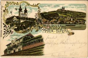1903 Maria Taferl, Marbach a. d. Donau mit Maria-Taferl, Georg Schachners Salon / pilgrimage church, salon. Franz Schemm Kunstanstalt Art Nouveau, floral, litho (EK)