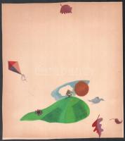 Jelzés nélkül: Illusztrációk gyerekkönyvhöz, össz. 10 db. Tempera, papír. 29x26 cm (1 db 9x9 cm)