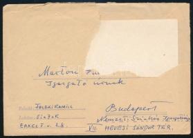 1971 Feleki Kamill (1908-1993) színész saját kézzel írt és aláírt gratulációja Marton Endrének szính...