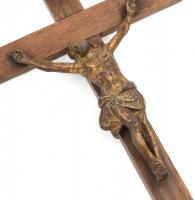 Nagy méretű feszület bronz korpusszal 80 cm