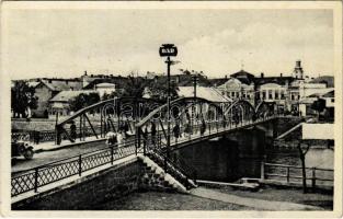 1938 Ungvár, Uzshorod, Uzhhorod, Uzhorod; híd / most / bridge, automobile + 1938 Ungvár visszatért So. Stpl