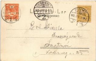 1903 Fiume, Rijeka; Palazzo Adria / Palota, kikötő / palace, port