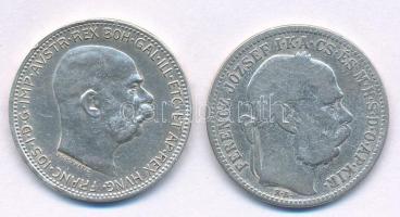 Vegyes: 1893KB 1K Ag "Ferenc József" + Ausztria 1915. 1K Ag "Ferenc József" T:3,2