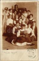 1910 Szabadka, Subotica; Horváth Margit levele a bentlakásos leány iskolából, csoportkép / girl boarding school, group photo (fl)